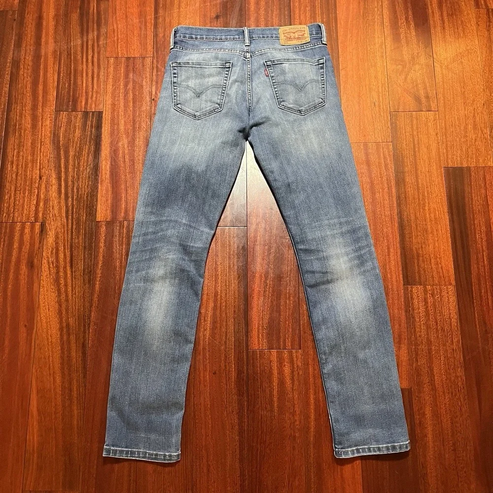 Levis Jeans Men 32x34 Blue Slim Fit Denim Workwear Medium Wash Fade Grunge
